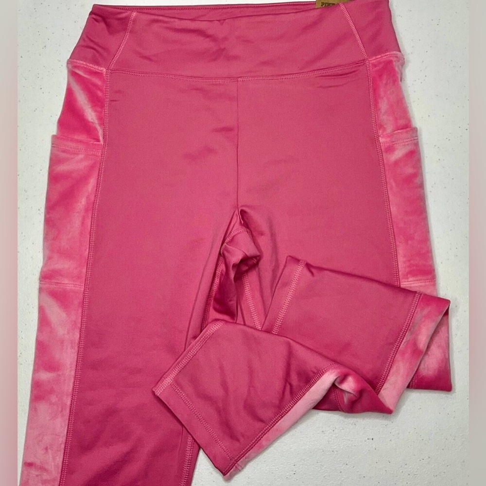 Victorias Secret PINK Varsity High Waist Full Length Winter Leggings w/Velour